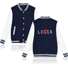 Load image into Gallery viewer, Loser lover baseball varsity jacket
